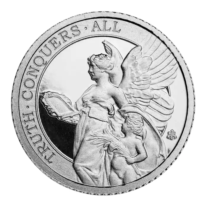 St Helena Queen's Virtues 1/10 oz Truth Platinum BU