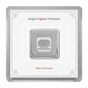 Geiger Silver original square 1 oz Minted bar