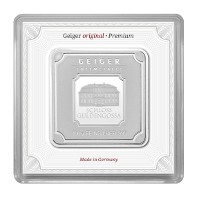 Geiger Silver original square 100 gram Minted bar