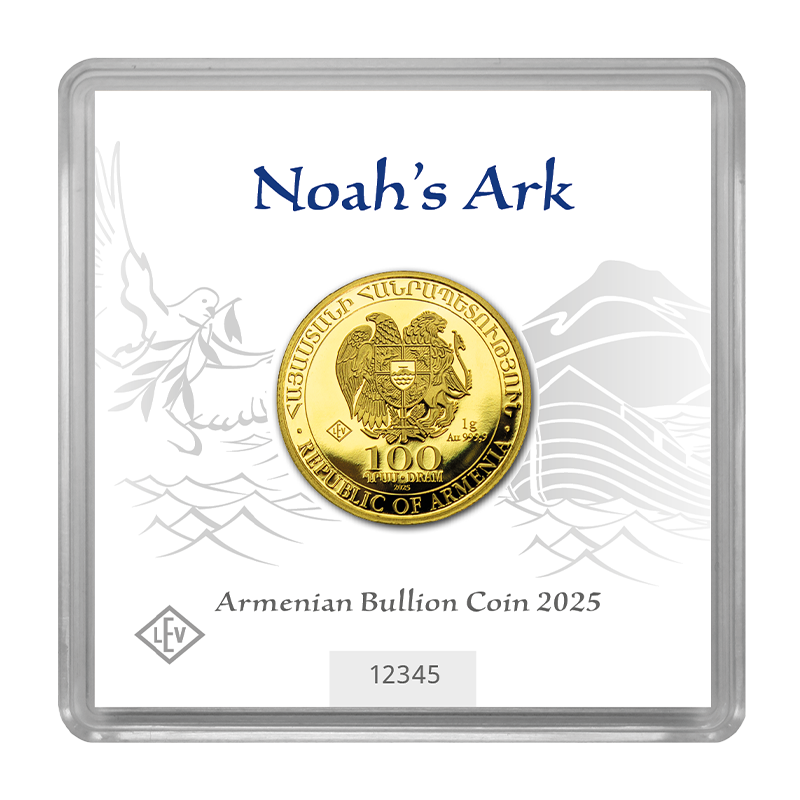 Noah's Ark 1 gram Armenia Gold coin (Random year)