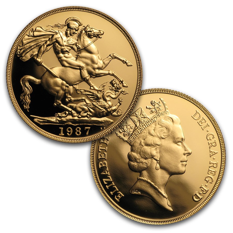 1987 Proof Great Britain Gold Sovereign 3 Coin Set