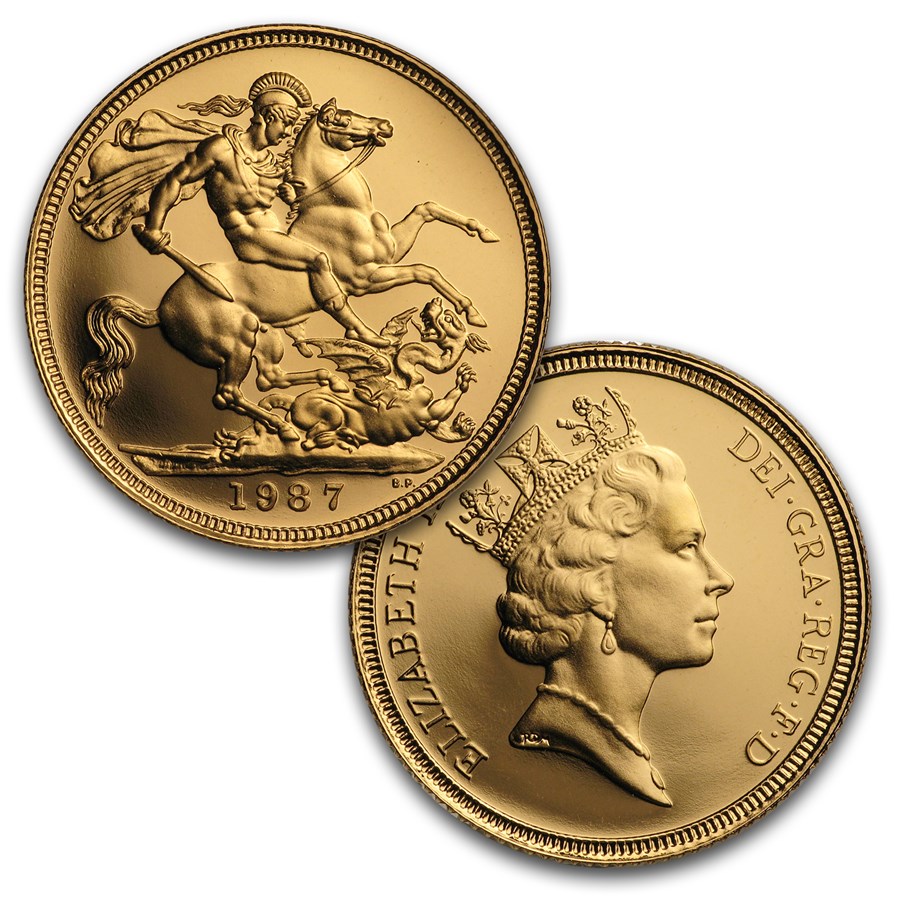 1987 Proof Great Britain Gold Sovereign 3 Coin Set