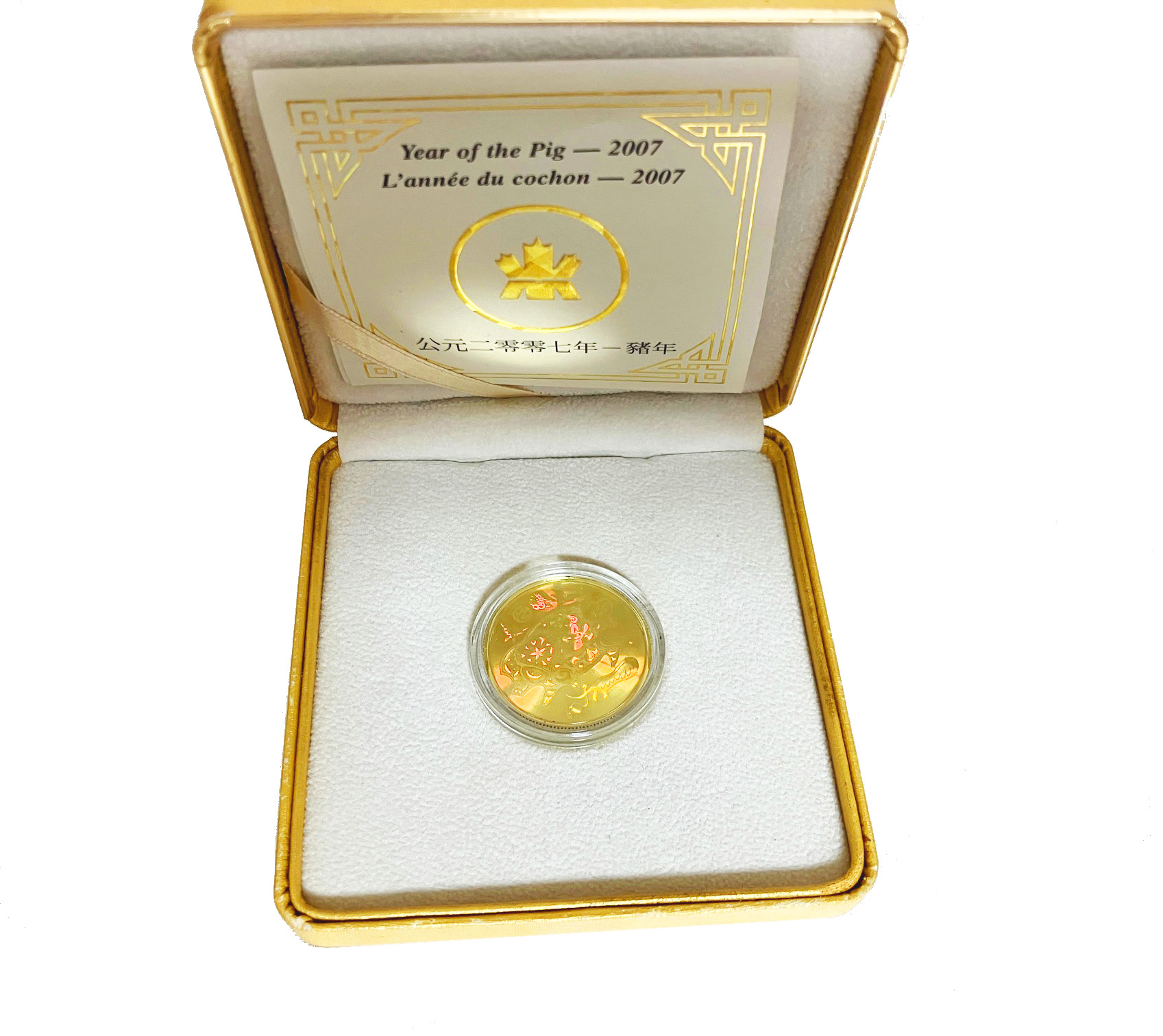 2007 Canada Lunar Pig Hologram Gold coin