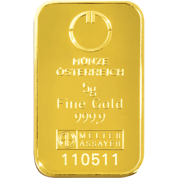 Austrian Mint Gold 5 gram kinebar