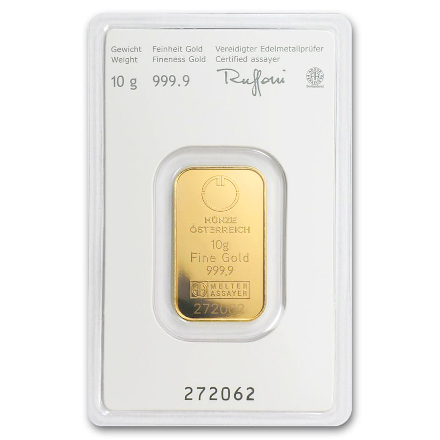 Austrian Mint Gold 10 gram kinebar