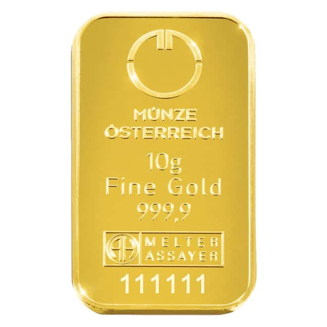 Austrian Mint Gold 10 gram kinebar