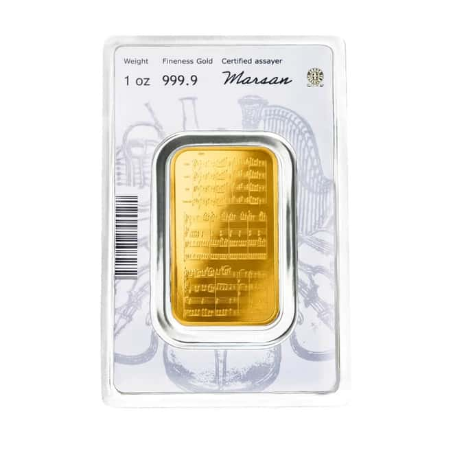 Austrian Mint Gold 1 oz musical score Minted bar