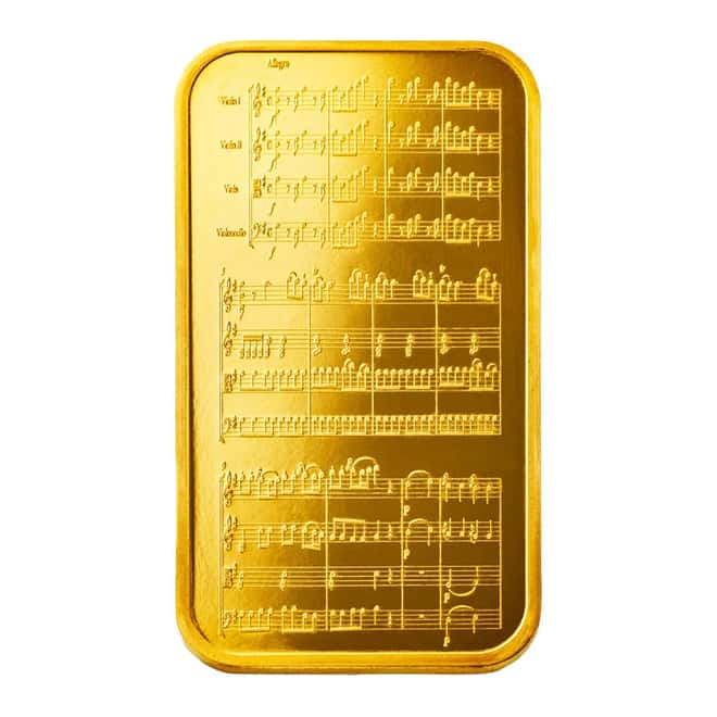 Austrian Mint Gold 1 oz musical score Minted bar