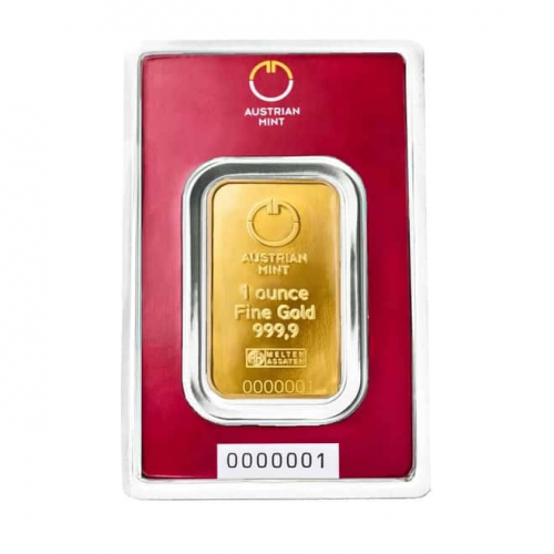 Austrian Mint Gold 1 oz musical score Minted bar