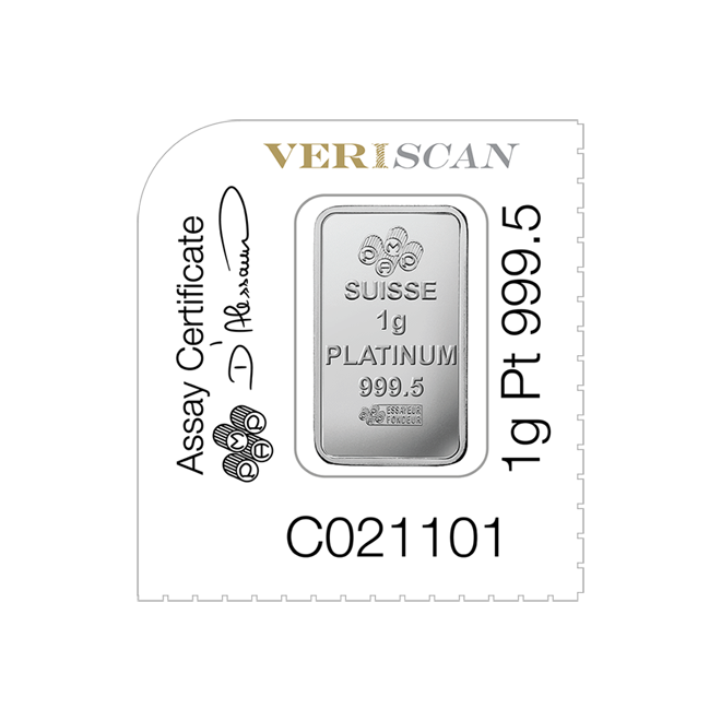 Pamp 1 gram Platinum bar (of 25 multigram)