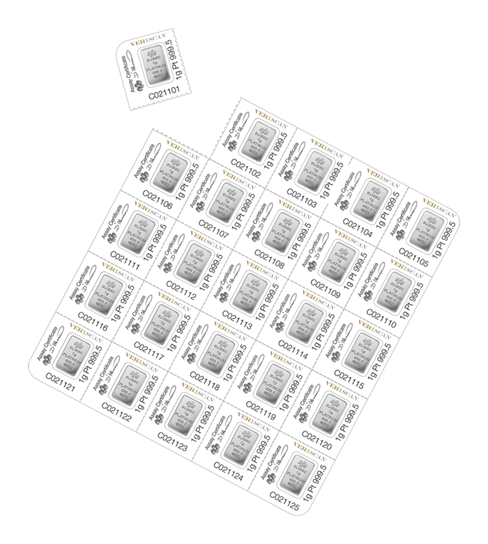 Pamp 1 gram Platinum bar (of 25 multigram)