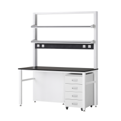 [EM-ST 3100 Series] 시약대형 벽면실험대 / EUM (2단시약대, 1구 콘센트 4ea, 이동서랍 1ea)