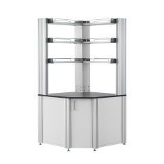 [LSA-3400 Series] 시약대형 코너실험대 / EUM (1000 x 1000 x 800/2000mm, 3단시약대)