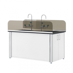 [LWA-3100 Series] 알루미늄 배면형 싱크대 / EUM (1500 x 750 x 800mm, 페놀상판+PP수조, 물튐방지판)