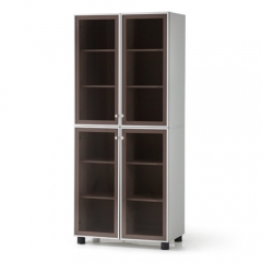 [LMW-1008] 목재 시약장 / EUM (800 x 450 x 1855mm, 상하부 유리문)