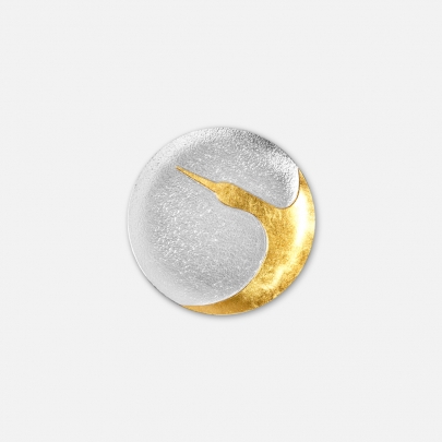노사쿠 츠루(TSURU) 원형 S 금박 주석 접시 - 앞접시 / 식기