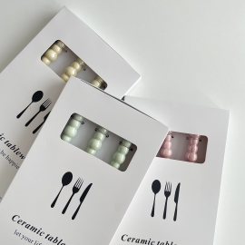 구슬 커틀러리 포크1p+나이프 1p+숟가락1p 세트(8color)