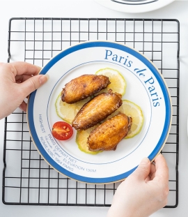 블루 파리 레터링 접시 플레이팅 세라믹접시 20cm