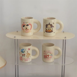 천사토끼 머그잔 세라믹잔 커피머신컵 귀여운컵 300ml