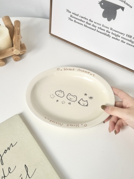 애니멀 접시 레터링접시 플레이팅접시 20cm