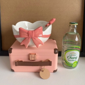 리본 세라믹 빅볼 시리얼,요거트,샐러드볼 500ml