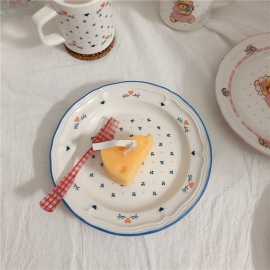 하트 플라워 접시 플레이팅접시 세라믹접시 예쁜그릇쇼핑몰 20cm