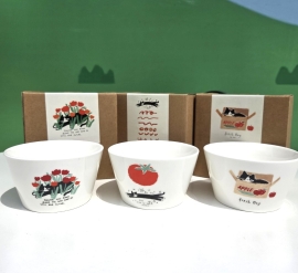 애옹이 야옹이 3종 시리얼볼 귀여운 고양이 디저트볼 350ml