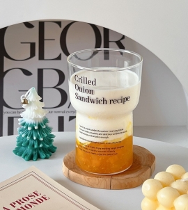 그릴드 레터링 내열유리컵 커피머신 아이스아메리카노 550ml