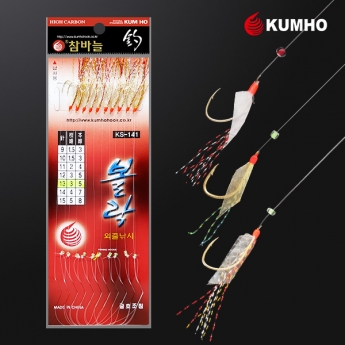 참바늘 볼락 외줄낚시 10본 KS-141 볼락 열기 카드채비 9호