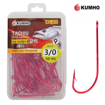 금호조침 선상 오샤네시 갈치바늘 링형 덕용 50개입 레드 KS-411