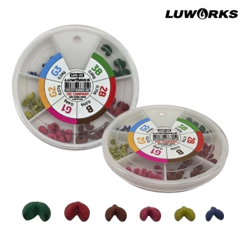 루웍스 천연고무 좁쌀봉돌 컬러봉돌 6종 세트 LWS-20