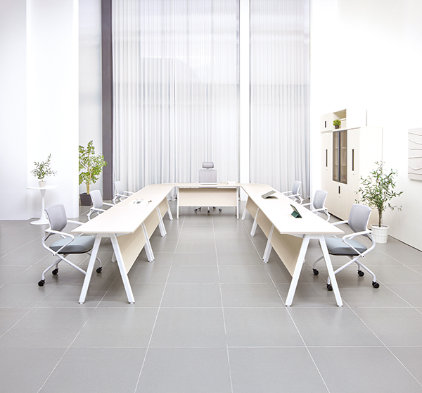 A-LINE시리즈 연결형 목재가림판 회의용테이블