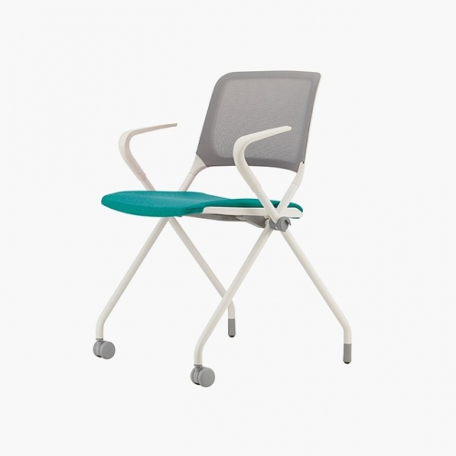 파트라 CPY53AMS-WH 폴리 팔유 메쉬 패딩 반고정 회의용 의자