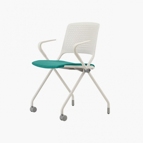 파트라 CPY53AS-WH 폴리 팔유 타공 패딩 반고정 회의용 의자