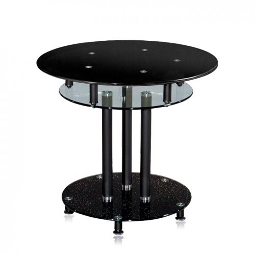 하이퍼스 블랙 강화유리 원형탁자