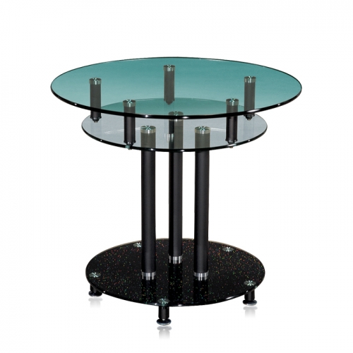 하이퍼스 연그린 강화유리 원형탁자