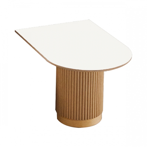 템바 무늬목 반원테이블