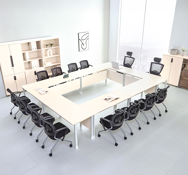 DF시리즈 연결형 목재가림판 회의용테이블 (국산)