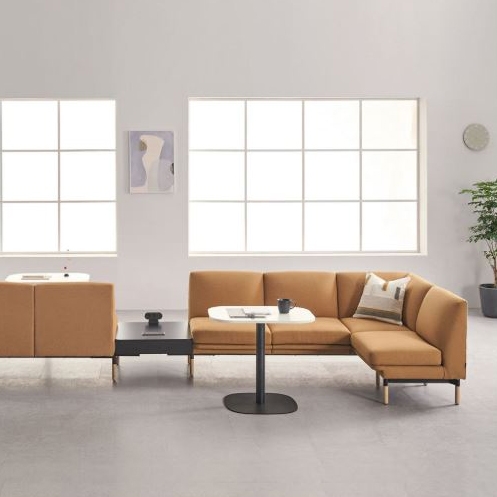 리바트오피스 누트 2인 소파 미들백