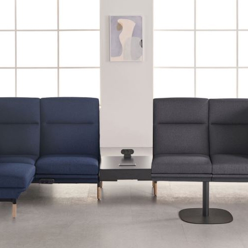 리바트오피스 누트 소파 하이백 콘센트형