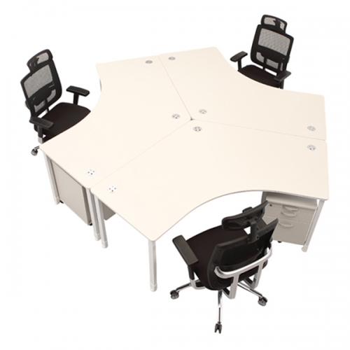 믹스 120도 사무용책상 3인