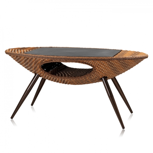 하이퍼스인 욜로 라탄 강화유리 타원테이블