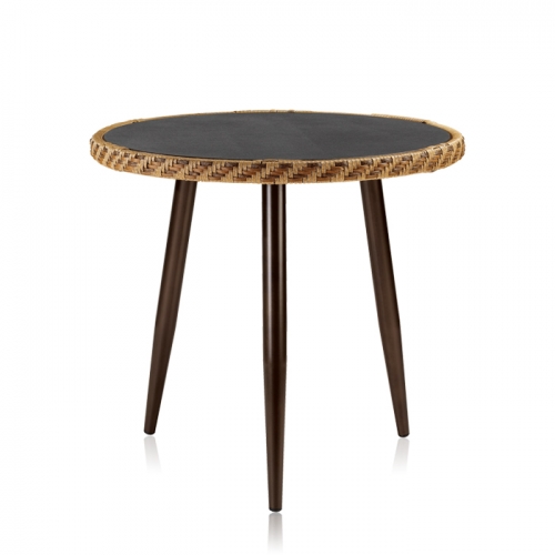 하이퍼스인 아람 라탄 강화유리 원형테이블