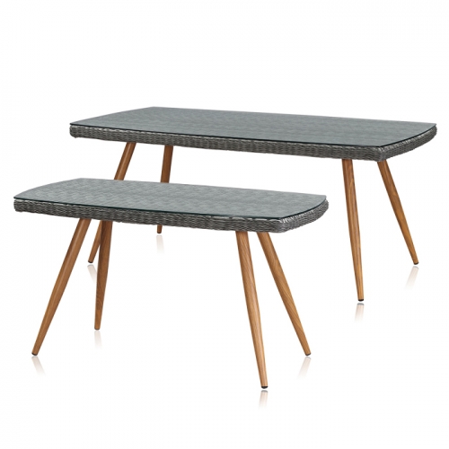 하이퍼스인 톡 라탄 강화유리 테이블