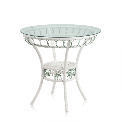 하이퍼스인 라쿤 화이트 라탄 원형 테이블