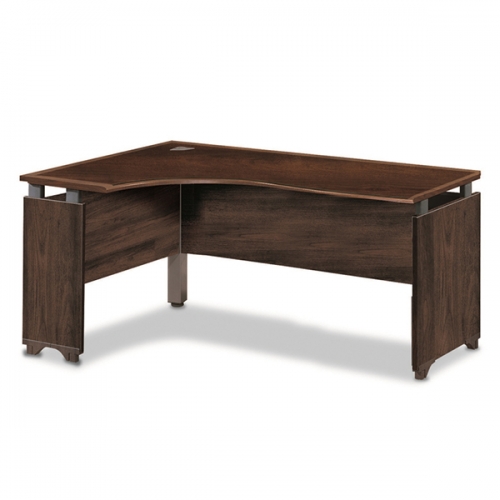 PWOD L형 갈색유리 목재책상