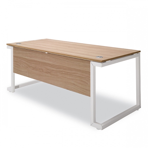 마젠타 화이트프레임 일자형 책상