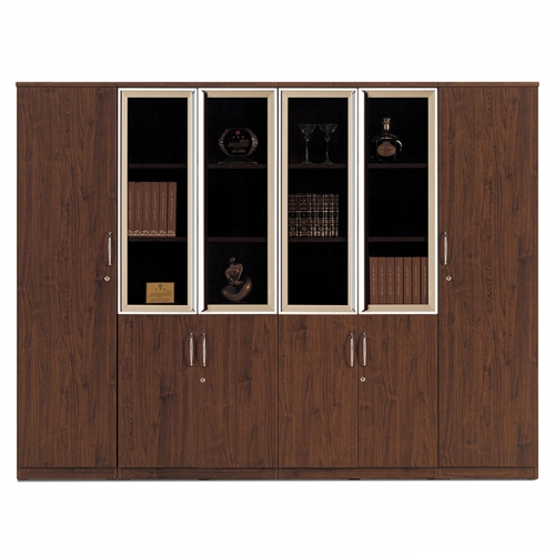 하이퍼스 월넛 7시리즈 반유리장 세트(실버샷시)