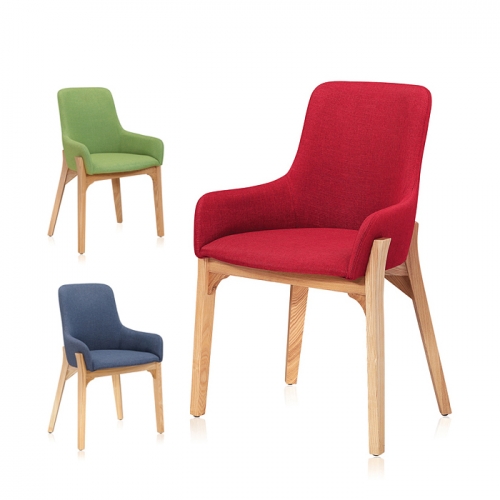 하이퍼스인 피넛 원목 패브릭 의자