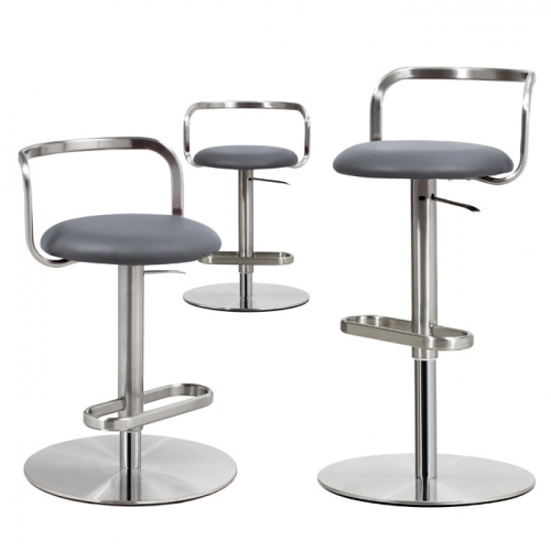 하이퍼스인 헥사 스텐 바의자 (천연가죽)